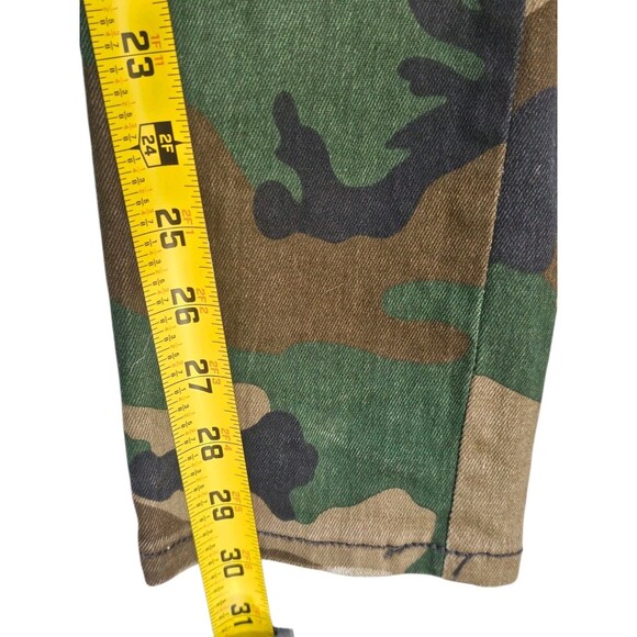 Cote De Nuits Mens 28x30 Camo Jeans Designer Sequin Patches Cargo Haute Couture - Picture 9 of 16